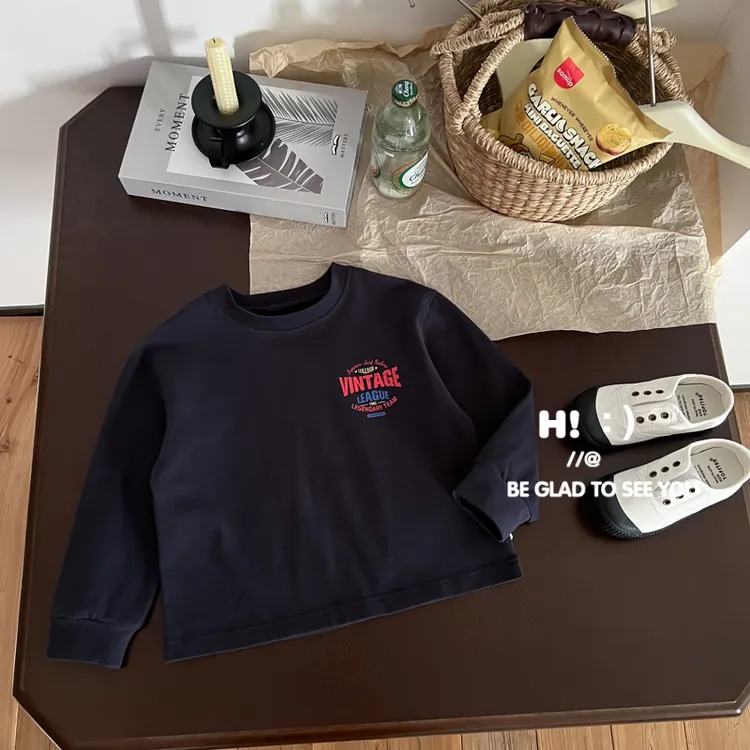 现货【百分百棉】郝叔童品秋季新款2025男童高货网红圆领长袖HQ5348