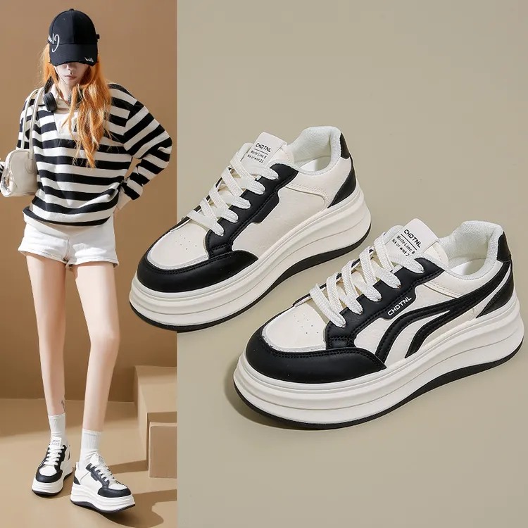 休闲板鞋女ins潮牌百搭2025今年春秋季流行增高软底网红轻奢鞋子