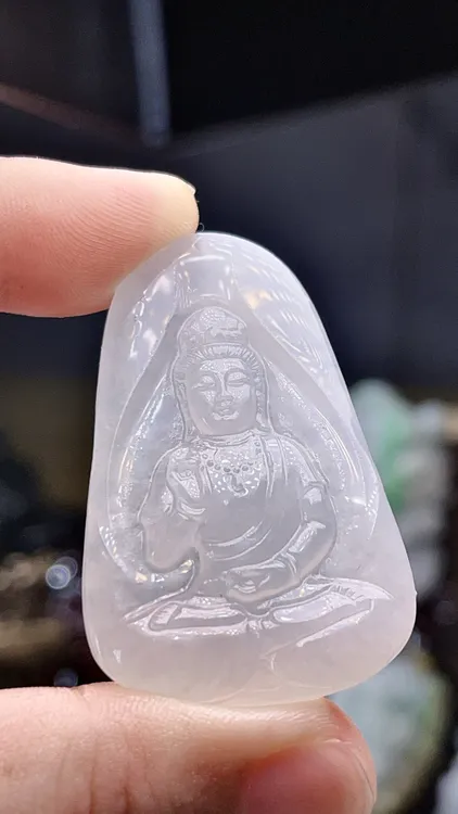 天然缅甸翡翠起冰胶种观音毛货买断需抛光尺寸46-29-6