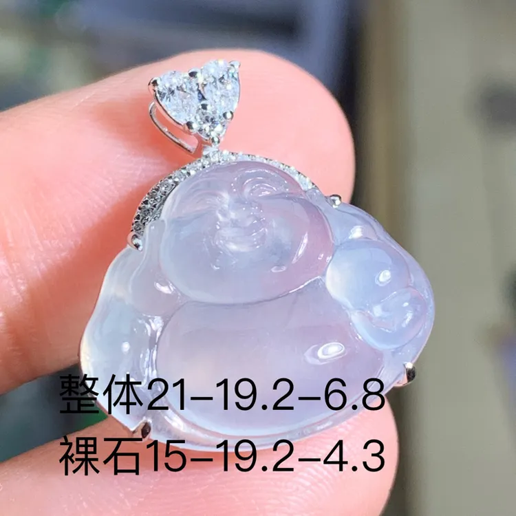 档口实拍 天然缅甸A货18K金镶 高冰胶 饱满佛公 小巧玲珑 可爱 