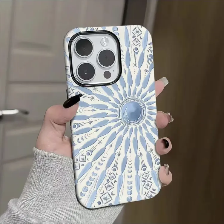 GGBond蓝色太阳图腾适用苹果1716菲林二合一手机壳华为vivo小米17