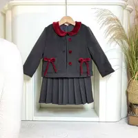 【柒喜】冬季新款女童中大童小香风洋气时尚加厚背心裙套装P4087