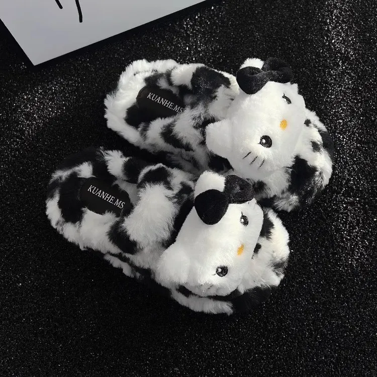 可爱棉拖鞋女款冬季2025新款室内保暖家居时尚小猫毛毛绒拖鞋外穿