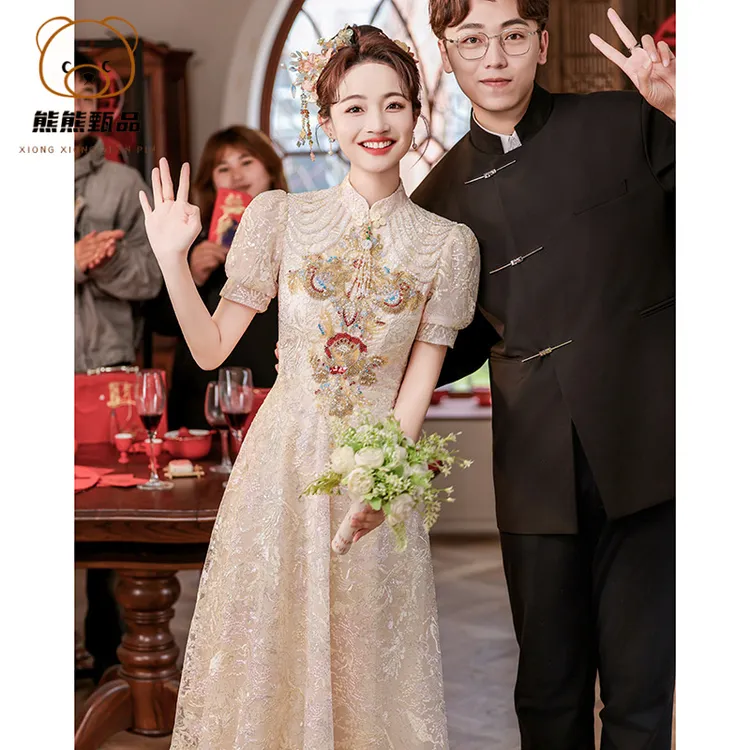 新中式敬酒服新娘2025新款旗袍订婚小礼服裙女春夏平时可穿连衣dd