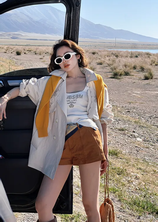 Singularity Me 7A 7043 美拉德麂皮绒复古A字版显瘦短裤