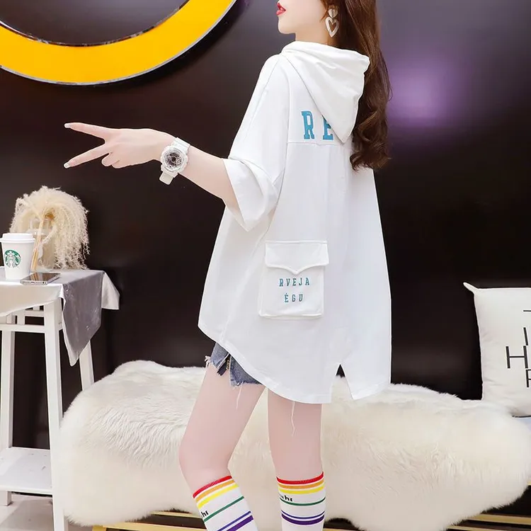 纯棉设计感小众洋气上衣韩版宽松新爆款体恤学生口袋短袖T恤女夏