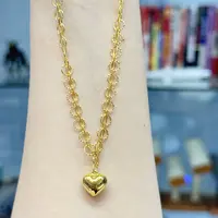 Q【蕾丝爱心套链】足金999精工5G套链
