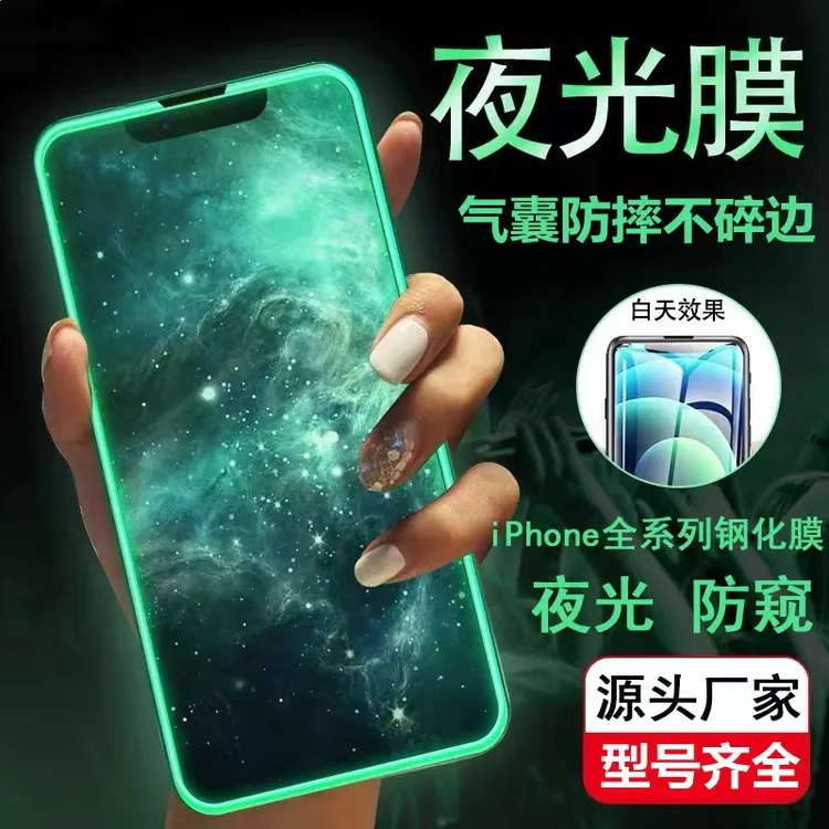 磨砂防摔全包保护膜适用iPhone14Max硅胶夜光防窥荧光贴膜12套装