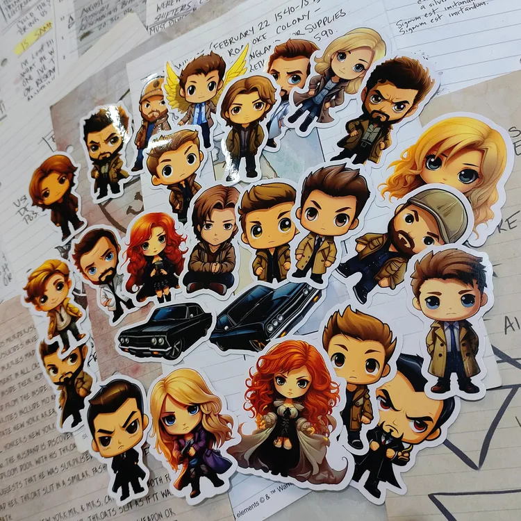 【萌猎】26张邪恶力量SPN二次元卡通贴纸 可爱创意 手账本防水贴画