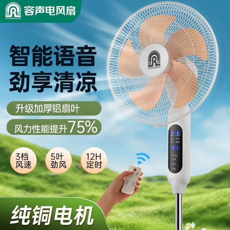 容声电风扇家用卧室办公室立式风扇大风力静音宿舍遥控节能落地扇