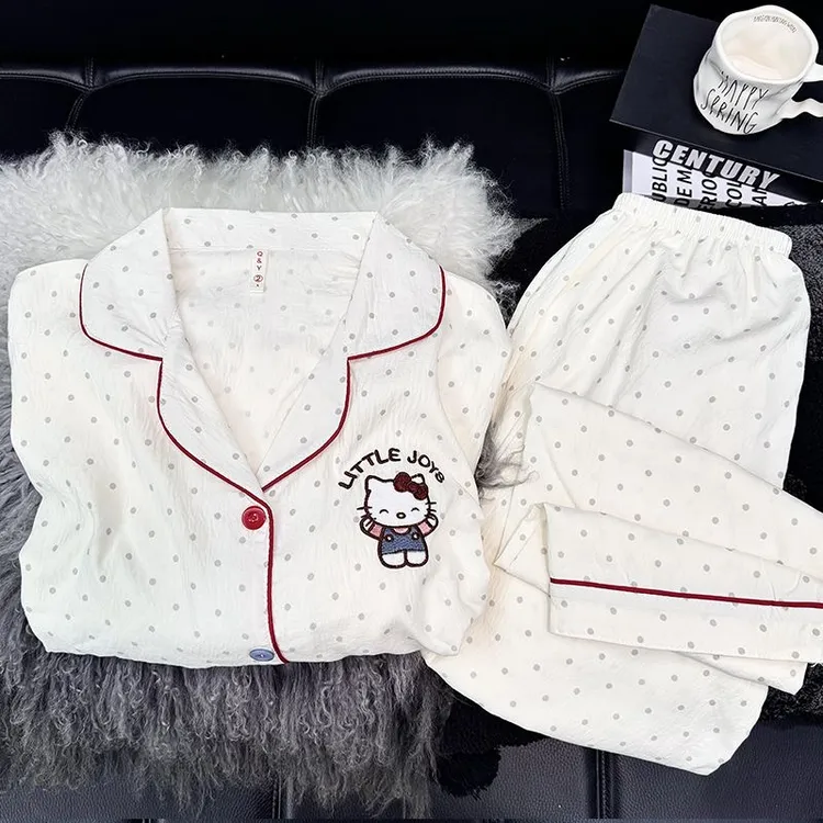【多款可选】云朵绵春秋季薄款睡衣女长袖长裤两件套卡通家居服套装