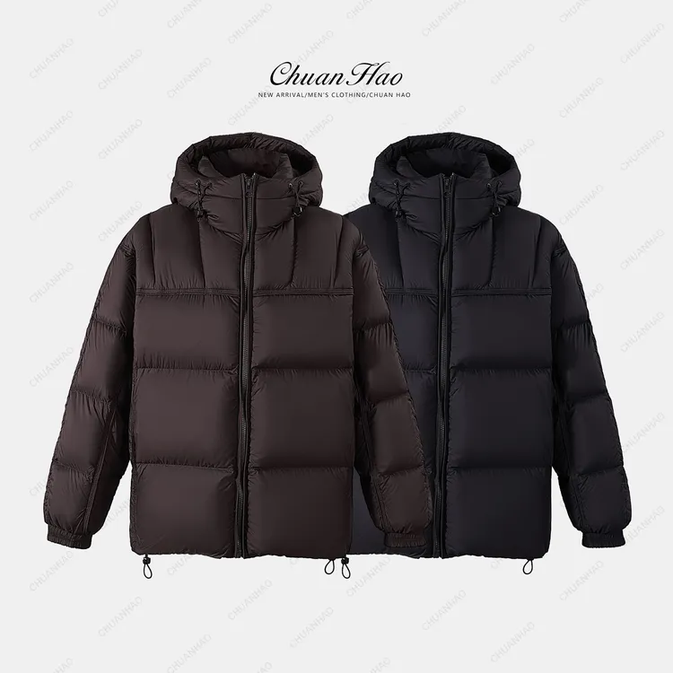 【C&H】泡芙羽绒服男冬季厚款90白鸭绒蓬松保暖连帽外套F25155-1
