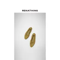 【RENATHING】复古蝴蝶结柔软浅口平底单鞋