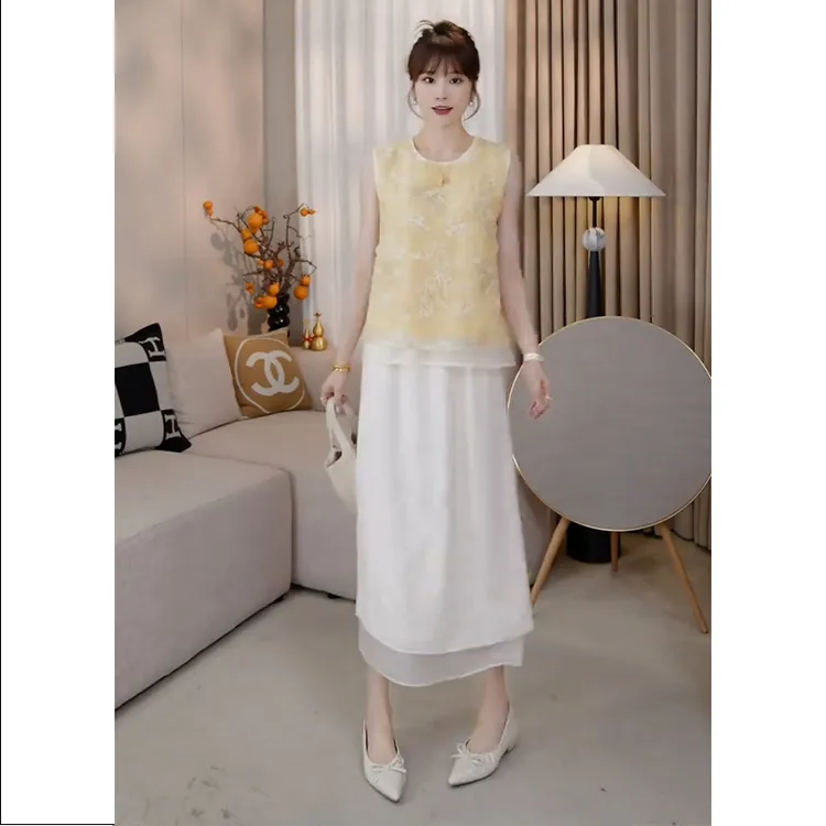  夏季新款洋气气质千金清冷感韩系ins纯欲慵懒百搭小众上衣半身裙