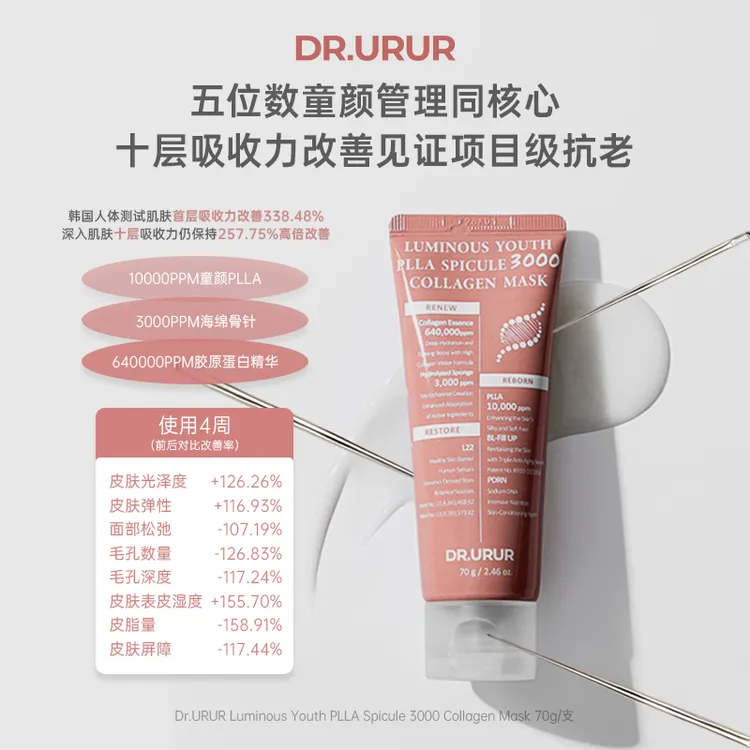 Dr.URUR韩国 PLLA胶原蛋白微针面膜10层渗透紧致抗皱-tuan