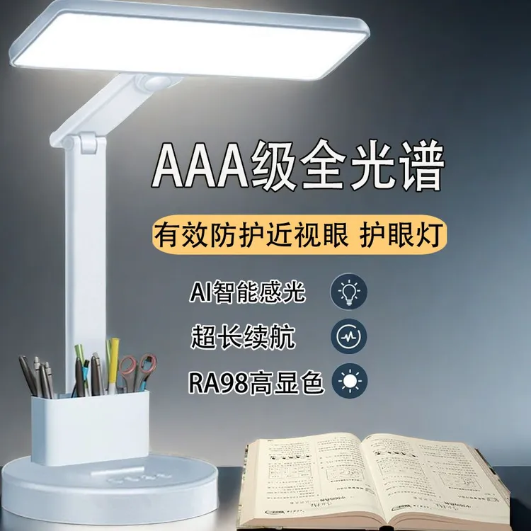 充电插电两用LED学习台灯学生护眼灯可台灯高中初中生宿舍阅读灯