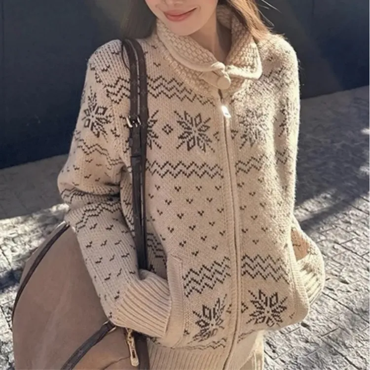 复古风针织开衫今年流行的爆款女装新款毛衣外套巨好看百搭上衣