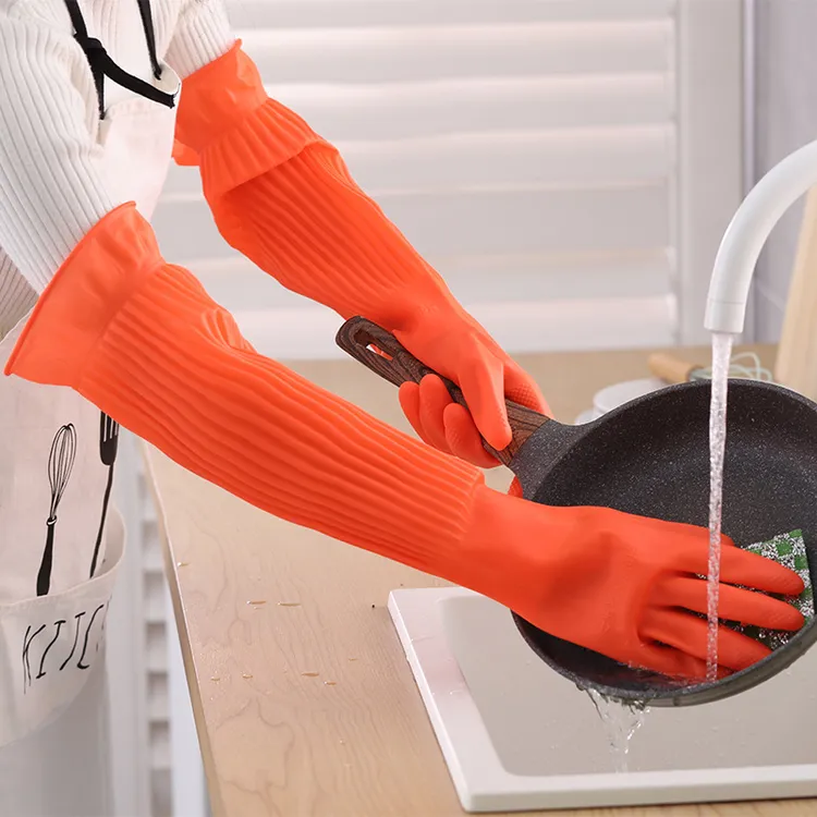 橡胶牛筋乳胶手套加厚洗碗洗衣服加绒加长耐用洗菜荣娃子严选精品