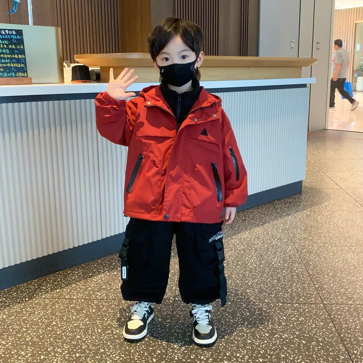 男童秋冬装外套2025新款时尚连帽防风衣儿童保暖衣服男宝宝冲锋衣