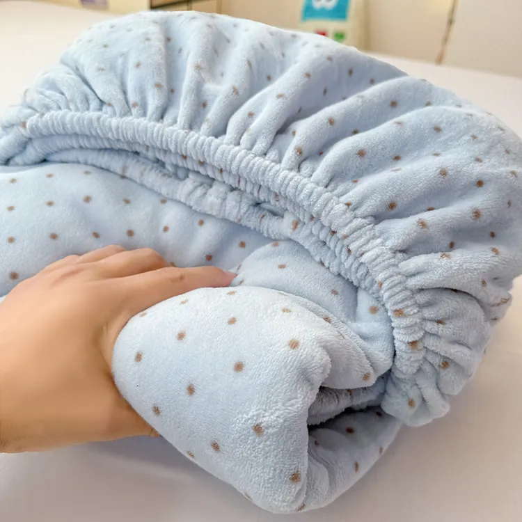 冬季加厚牛奶绒床笠亲肤加绒床罩珊瑚绒床单人宿舍毛绒床垫保护套