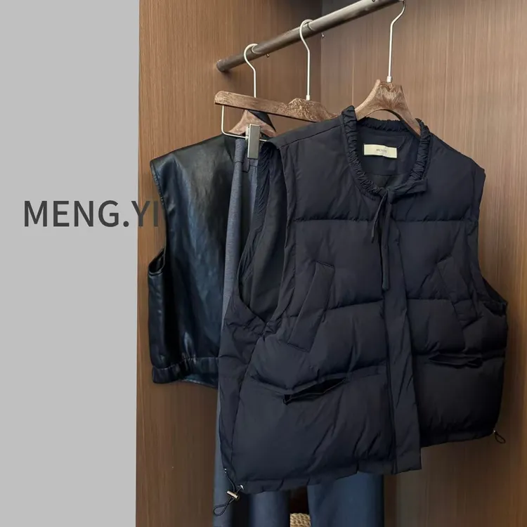MENG.YI抽绳韩系羽绒服马甲5267