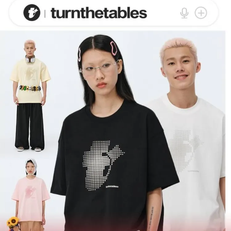 Turnthetables四芒星波点T恤撞色拼接短袖