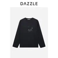 DAZZLE地素长袖T恤黑色长袖T恤2I1B5031A