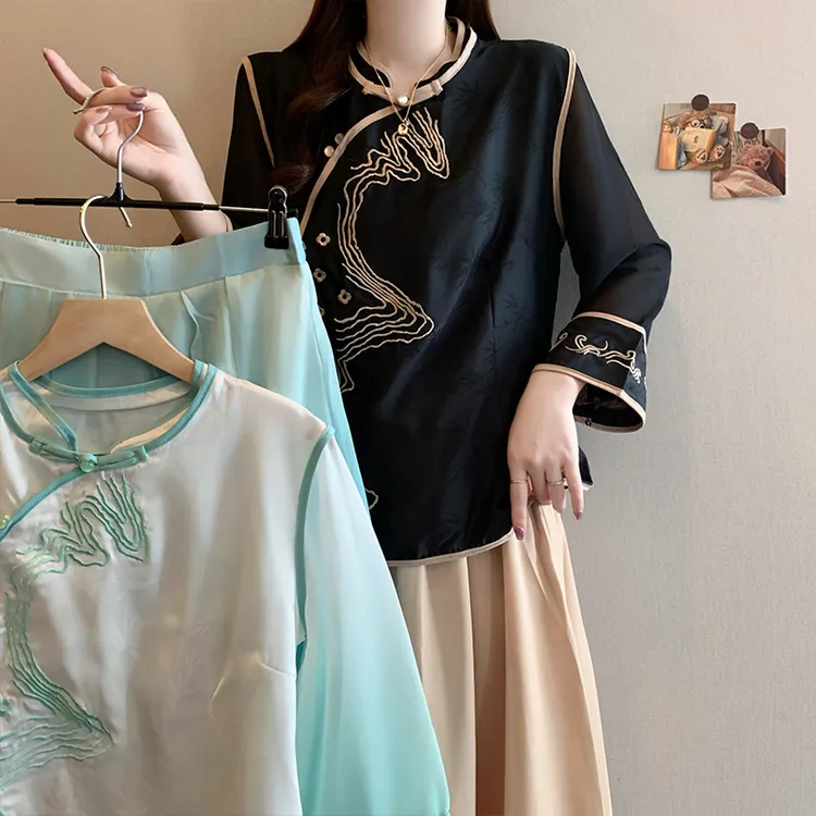 中式上衣日常复古气质古风修身绣花元素新唐装女款爆款2025新款