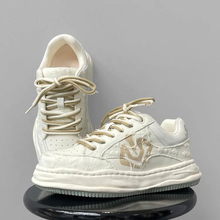 潮流设计7cm时尚内增高鞋子男女款板鞋百搭溶解鞋厚底运动小白鞋