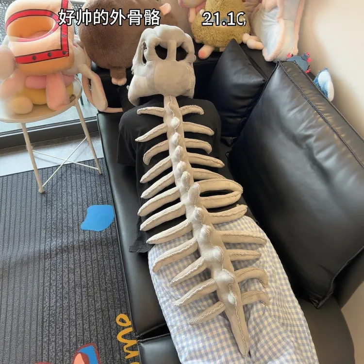 恐龙骨架头套毛绒玩具可爱大号成人儿童玩偶搞怪万圣节礼物送女生