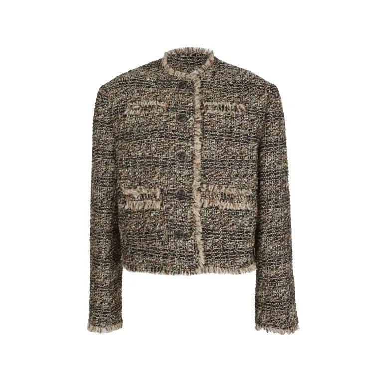 SMALLIU MODE复古小香风短款高级感粗呢西装外套