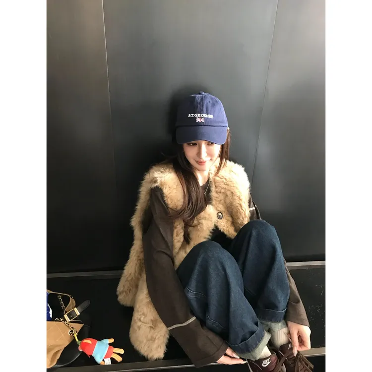 迟迟专属人造皮草  欧尼马甲仿托卡羊羔毛无袖马夹秋冬新款毛毛马甲外套女