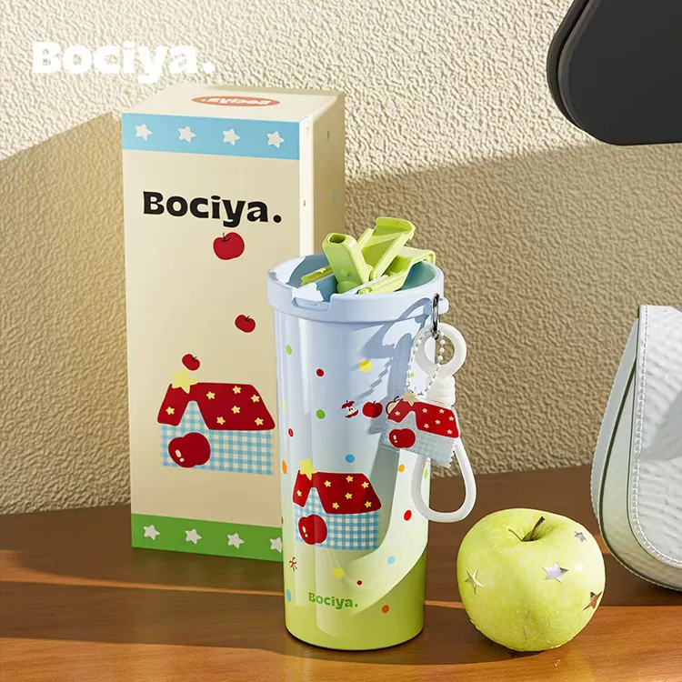 bociya水杯保温杯女士高颜值2025新款咖啡外出便携夏日带吸管杯子