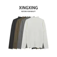 X.x.长袖纯色半高领常规款轻职风T恤网红圆领百搭长袖打底608