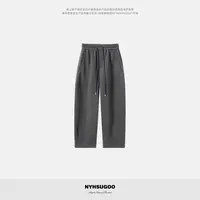 NYHSUGOO/南乙冬季重磅40支450g全腰松紧加厚加绒55041男士休闲裤