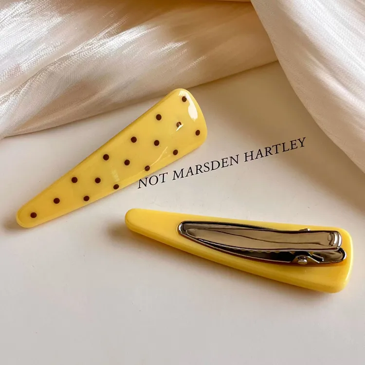 韩系清新奶油波点鸭嘴夹女百搭发夹侧边刘海夹bb边夹发卡一字夹子