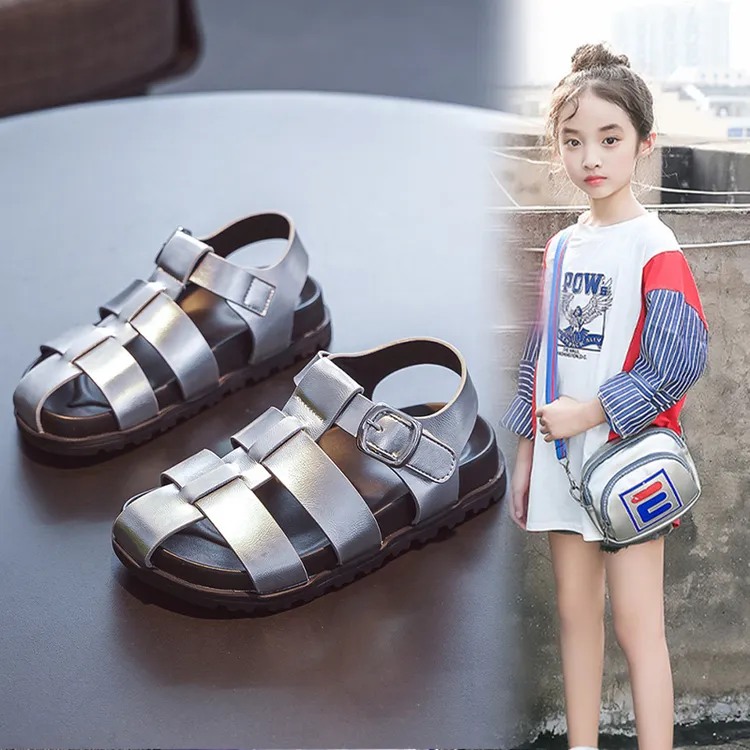 女童凉鞋2025夏季新款儿童罗马凉鞋中大童休闲沙滩鞋时尚百搭童鞋