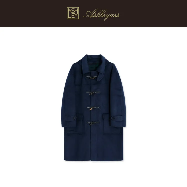 【ASHLEYASS】“高奢学院复古绿格牛角扣马拉大衣外套”LSD251659S