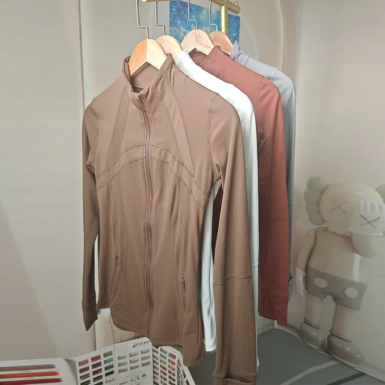 lulu同款瑜伽服外套女新款修身显瘦立领开衫弹力专业跑步健身长袖