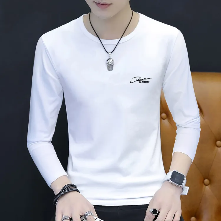 长袖t恤男款2025新款男士秋季打底衫内搭单衣男生衣服高级感潮流