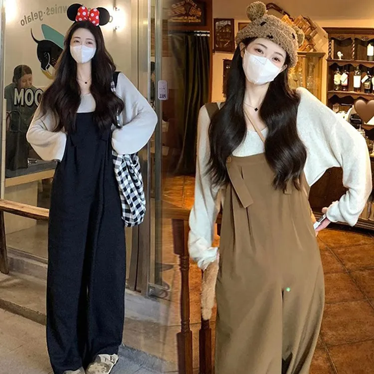 西装棉时尚减龄孕早期孕妇背带裤子春秋装休闲韩版孕妇装秋季套装