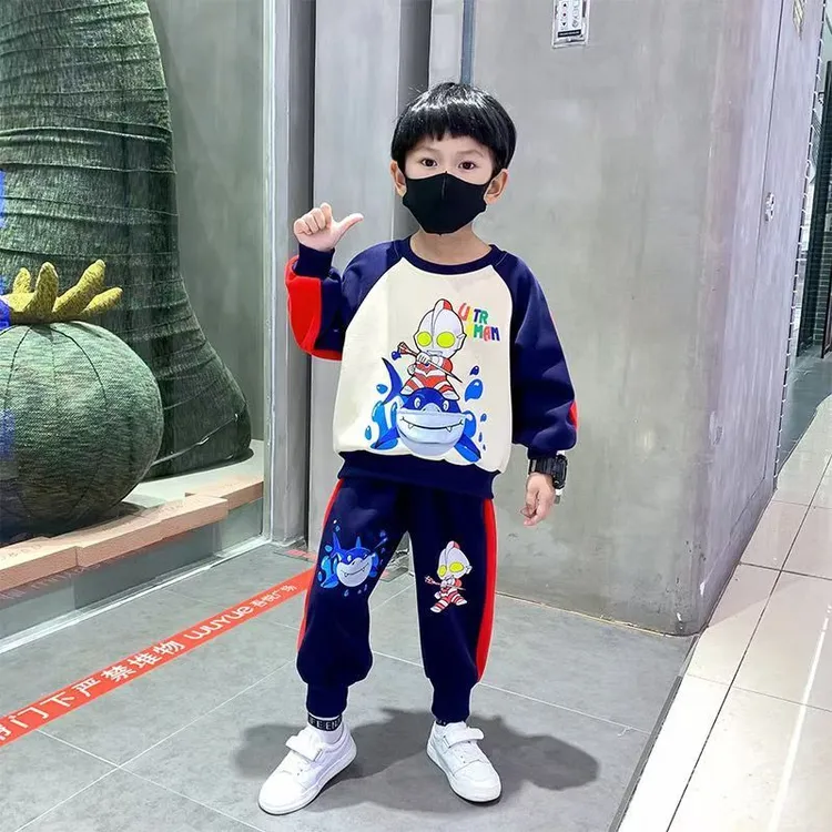 巴拉巴拉男孩女孩男童套装新款洋气帅气奥特曼2025男孩衣服春秋儿
