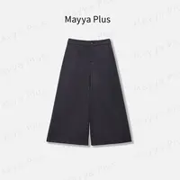 【简括美学】Mayya Plus麦芽定制流光风松紧腰阔腿八分裤子32537193
