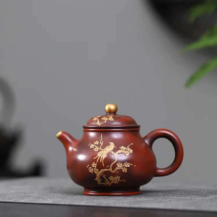 《潘壶》 老紫泥 300cc 国家级工艺美术师 鲍玉华