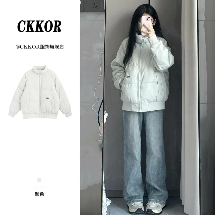 CKKOR冬季新款爆款保暖加厚棉服外套女韩版休闲百搭立领派克服女