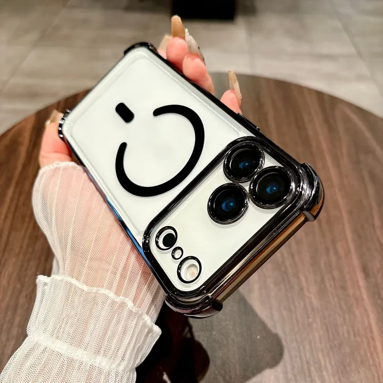 适用于苹果17promax手机壳透明磁吸四角防摔带镜头膜男女款高级感