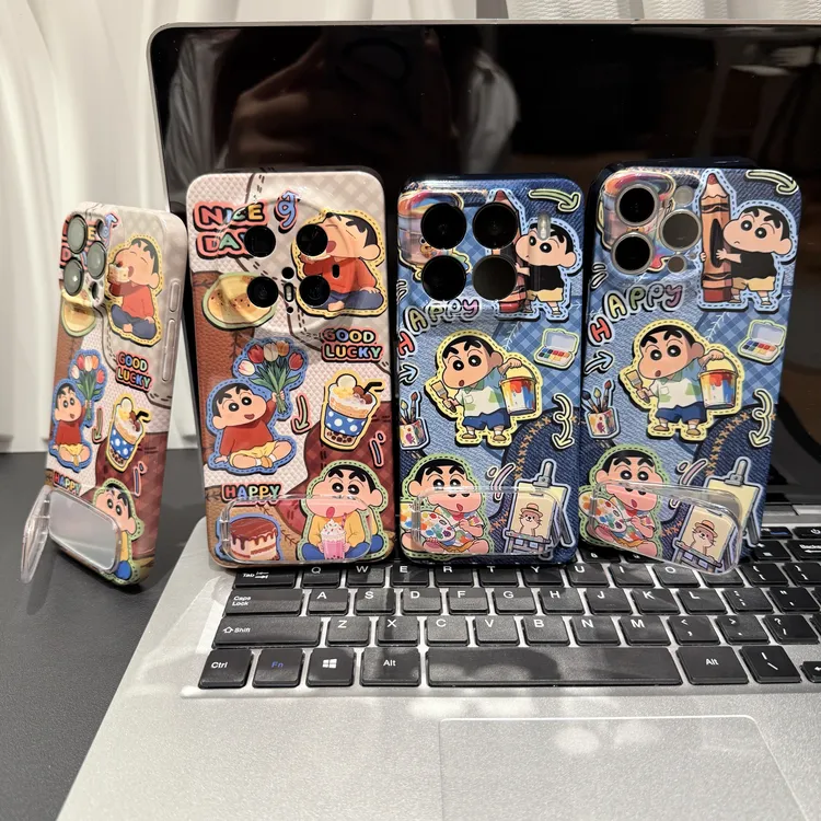 牛仔小新支架适用苹果/华为/荣耀/OPPO/VIVO/小米手机壳防摔