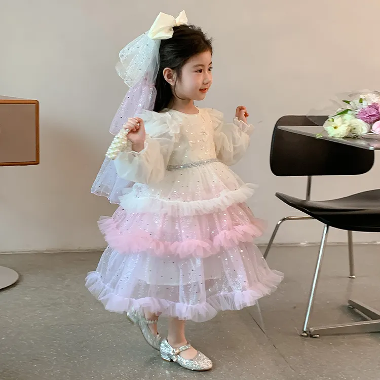 【新款】女童连衣裙春秋款2025新款春季公主裙春装渐变公主裙