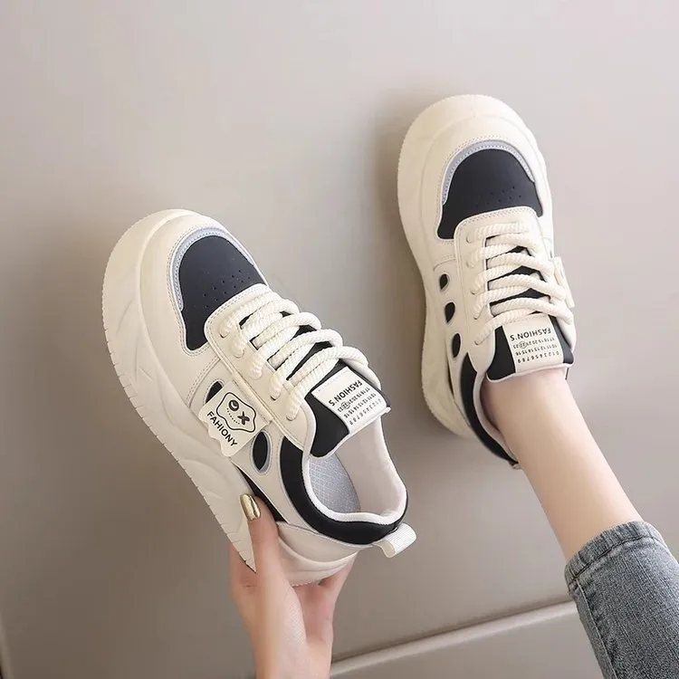 2025春秋新款踩屎感小白鞋女厚底百搭软底时尚休闲运动鞋板鞋