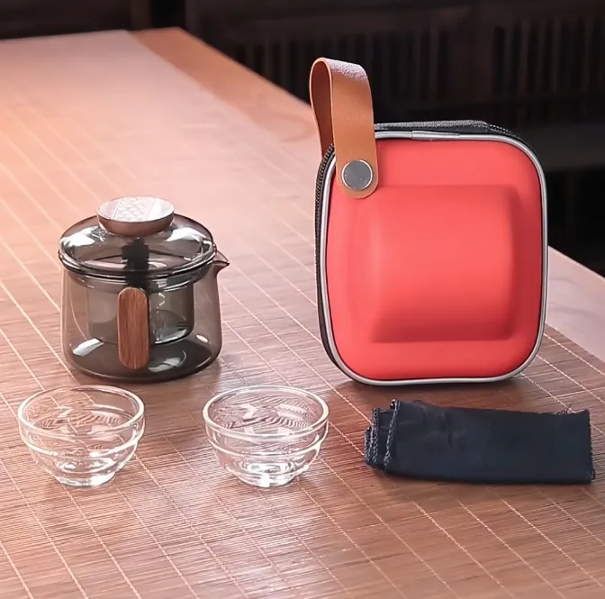 小号180ml手抓壶耐热玻璃泡茶器双耳防烫泡茶碗内胆过滤盖碗